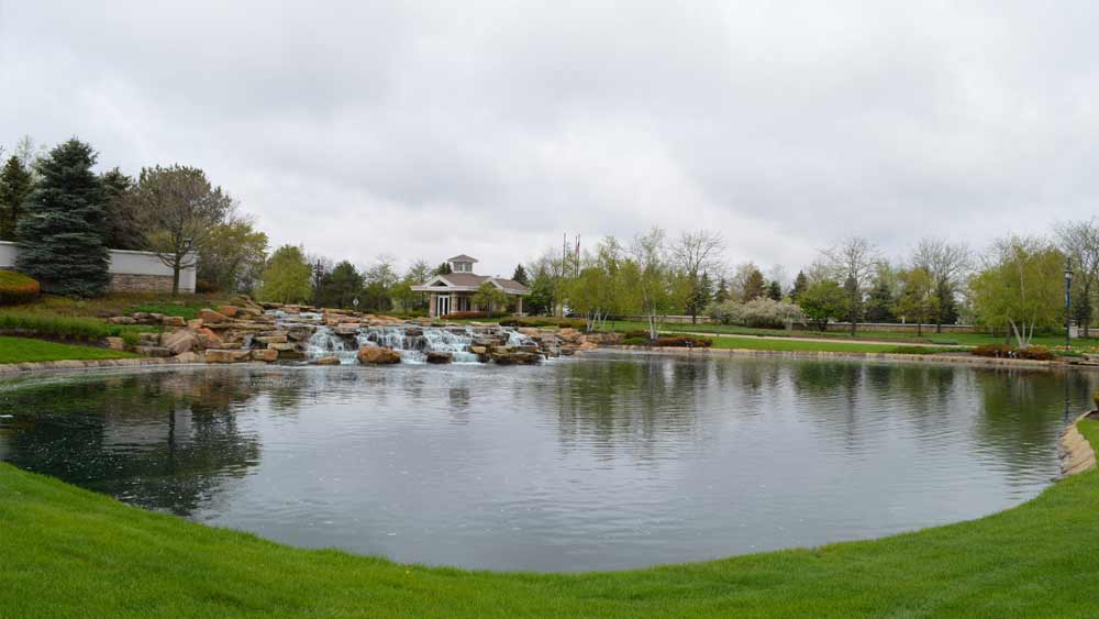 A pond in a neighboorhood