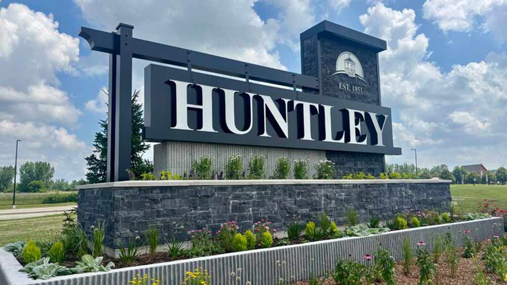 village of huntley road sign